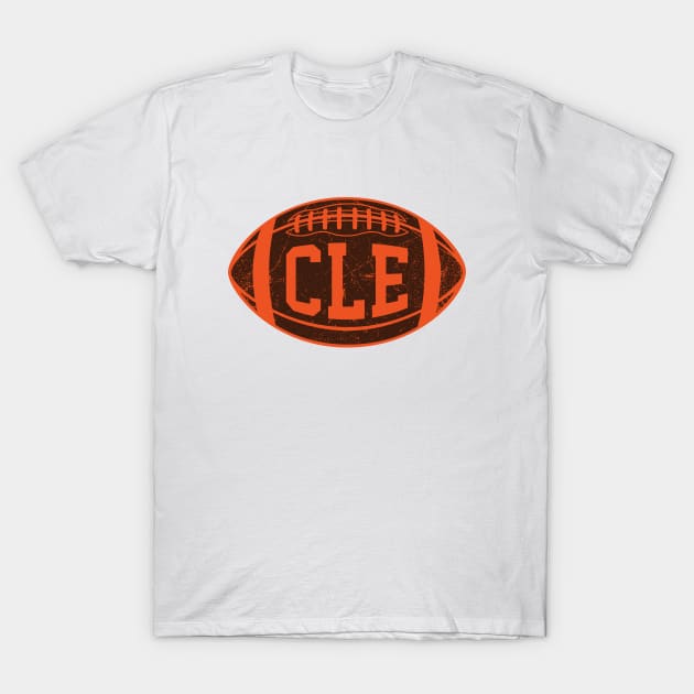 CLE Retro Football - White T-Shirt by KFig21